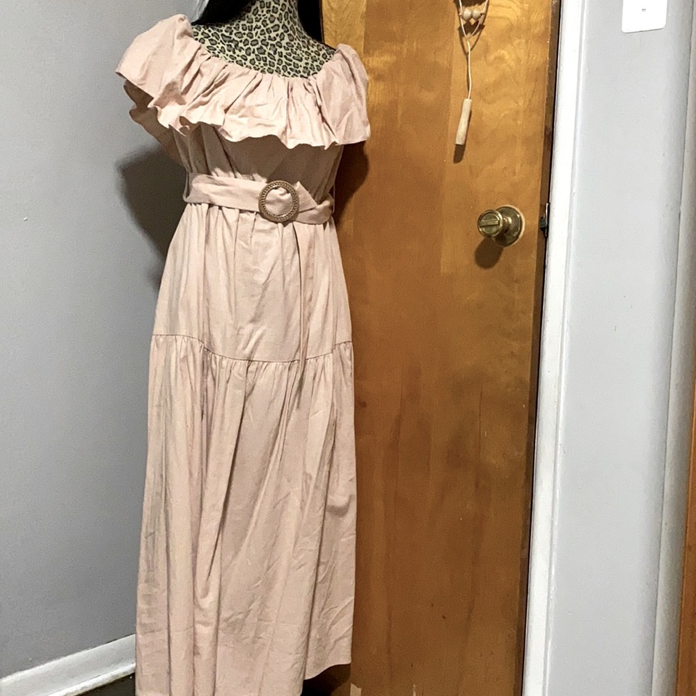 Pink off the shoulder dress